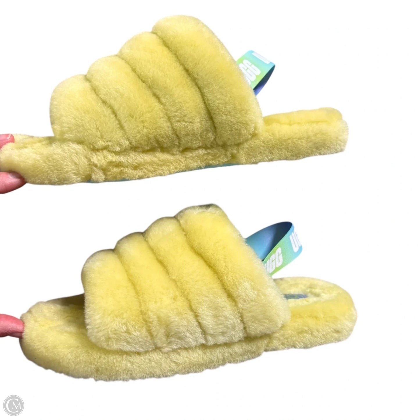 Slippers Designer By Ugg In Green, Size: 6