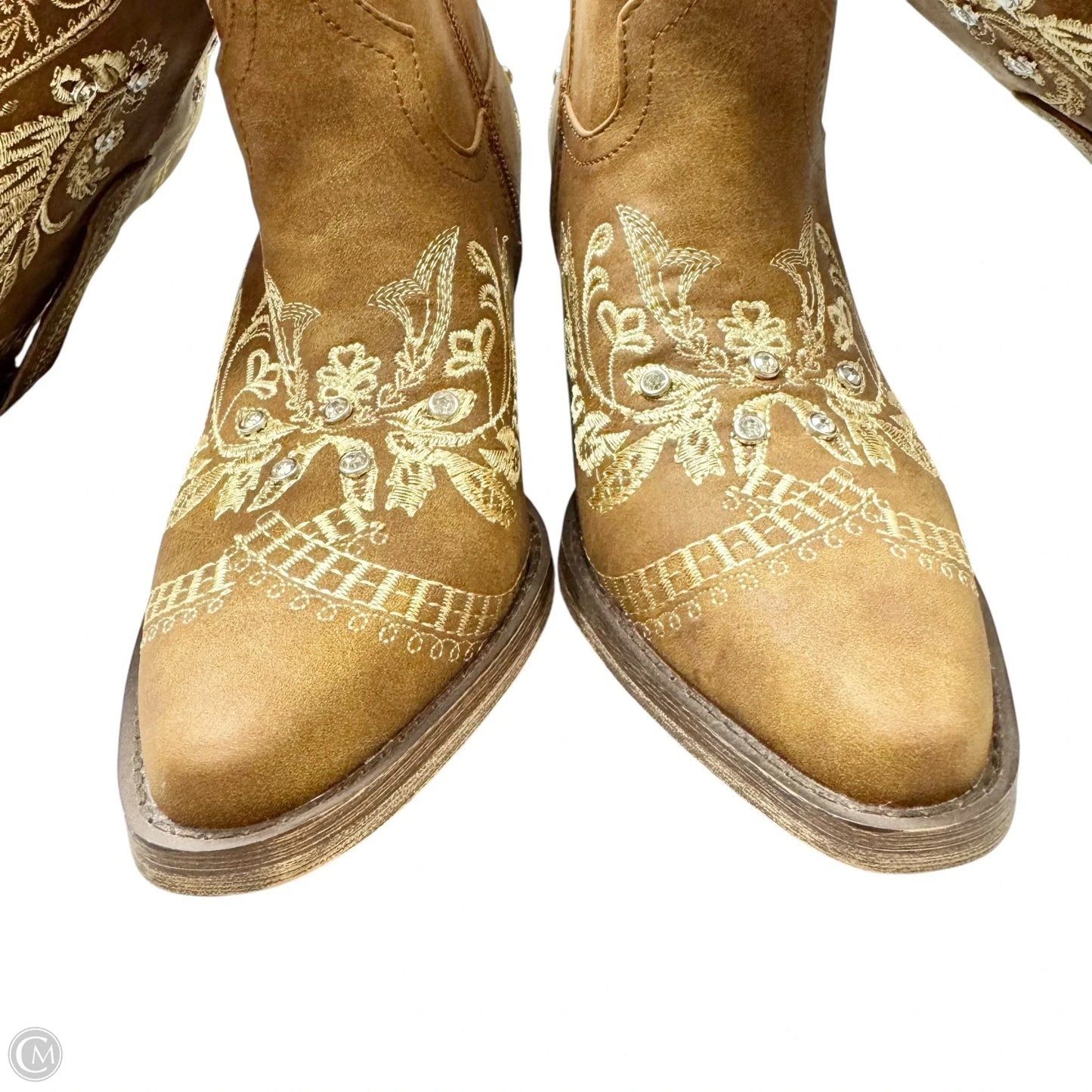 Boots Western In Brown & Yellow, Size: 7