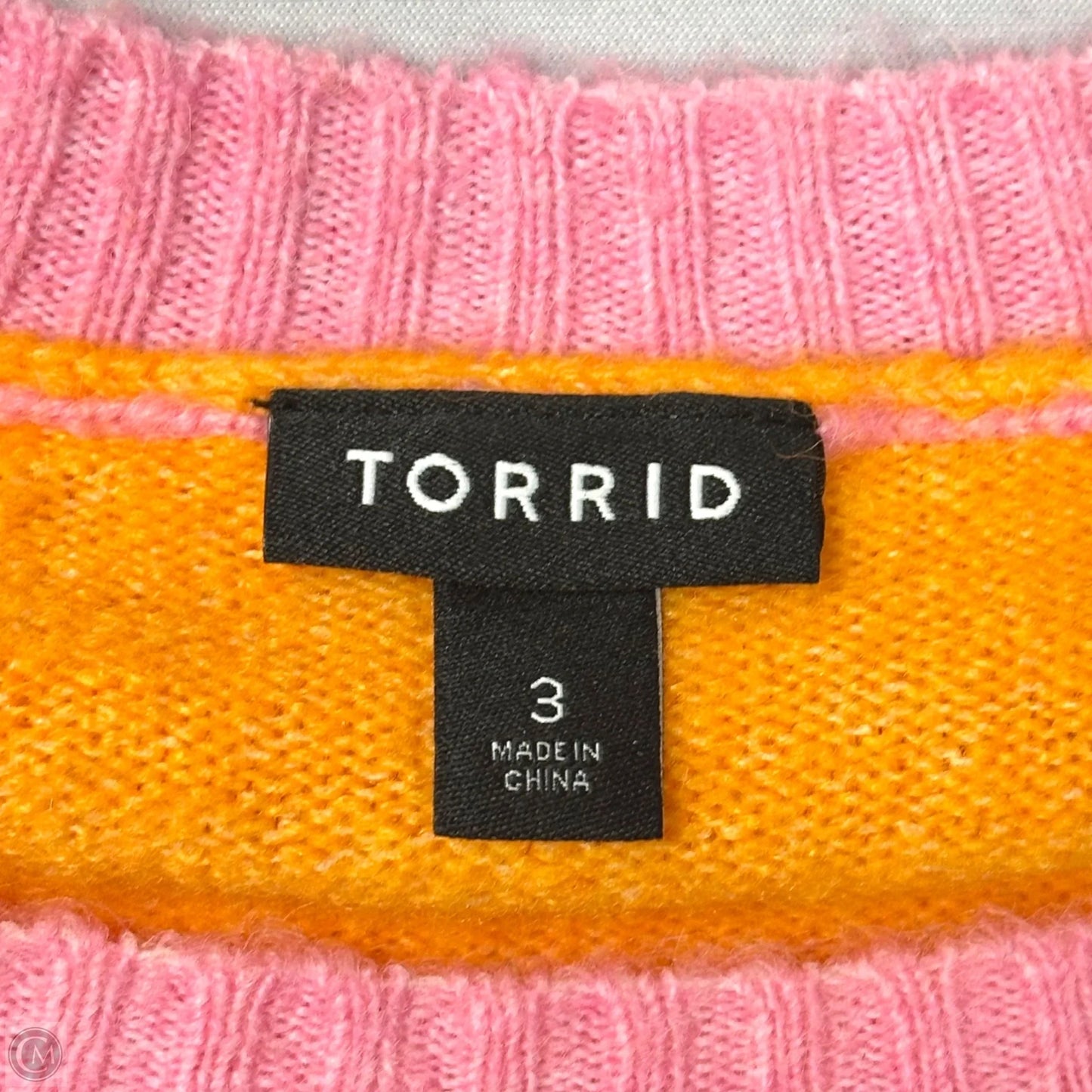 Sweater By Torrid In Orange & Pink, Size: 3x