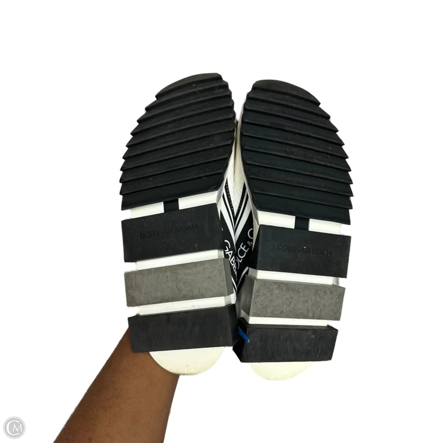 Shoes Luxury Designer By Dolce And Gabbana In Black & White, Size: 6.5