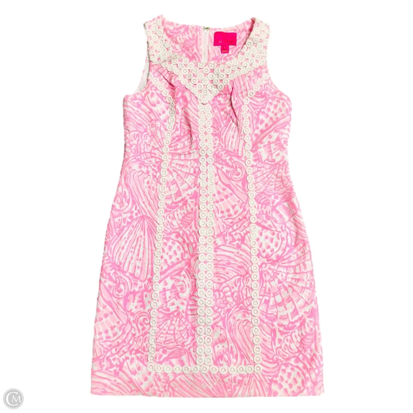 Dress Designer By Lilly Pulitzer In Pink & White, Size: S