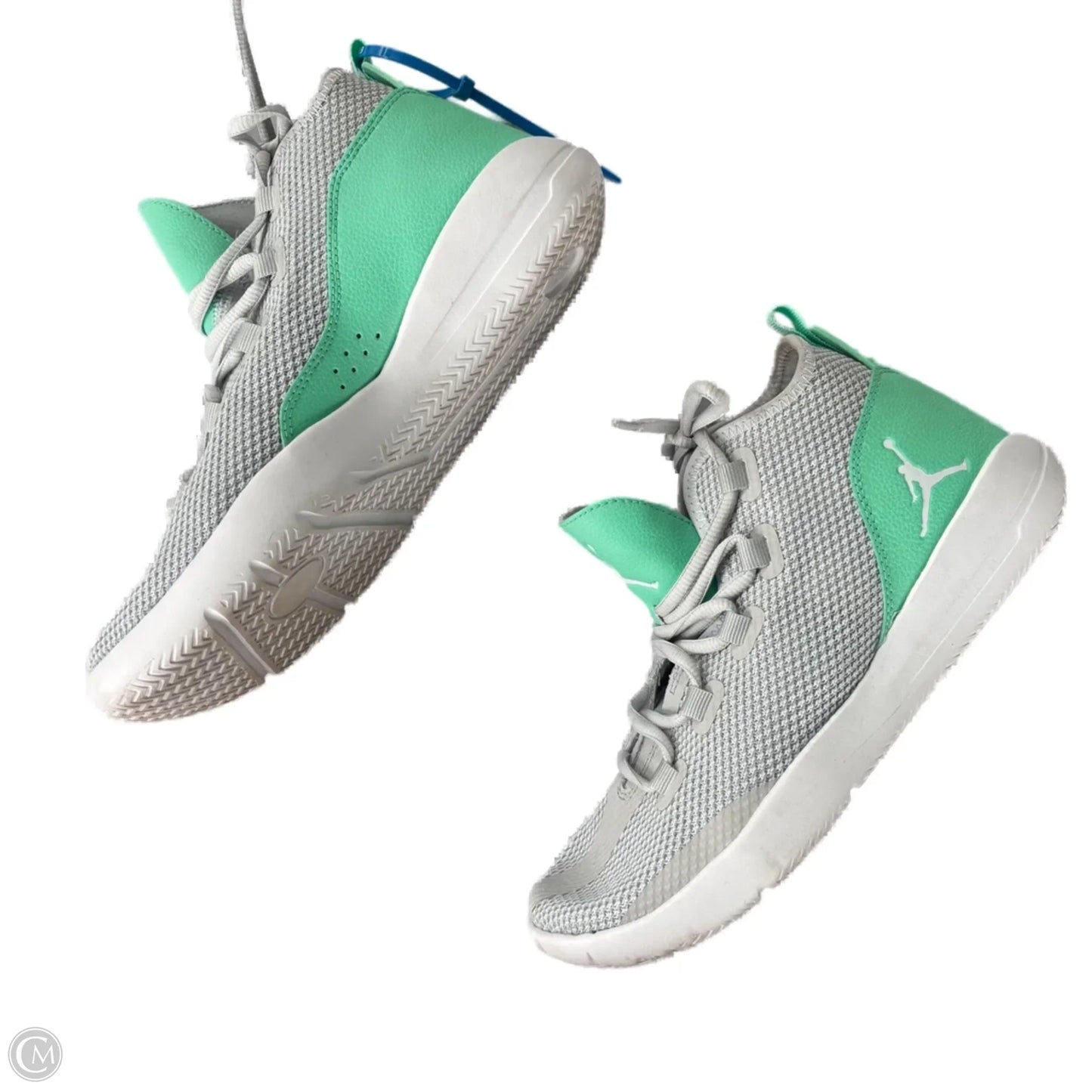 Shoes Luxury Designer By Jordan In Green & Grey, Size: 9