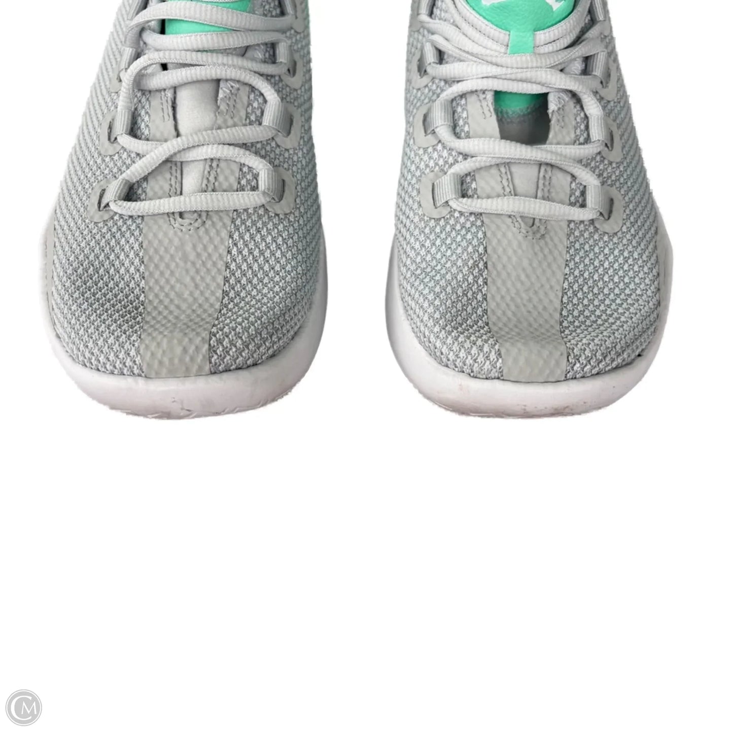 Shoes Luxury Designer By Jordan In Green & Grey, Size: 9