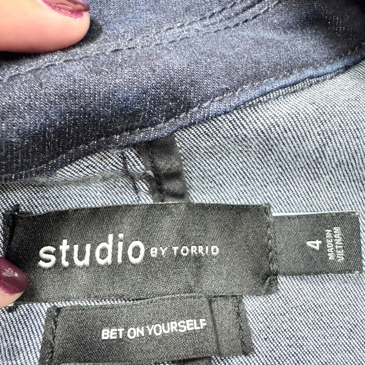 Blazer By Torrid In Blue Denim, Size: 4x