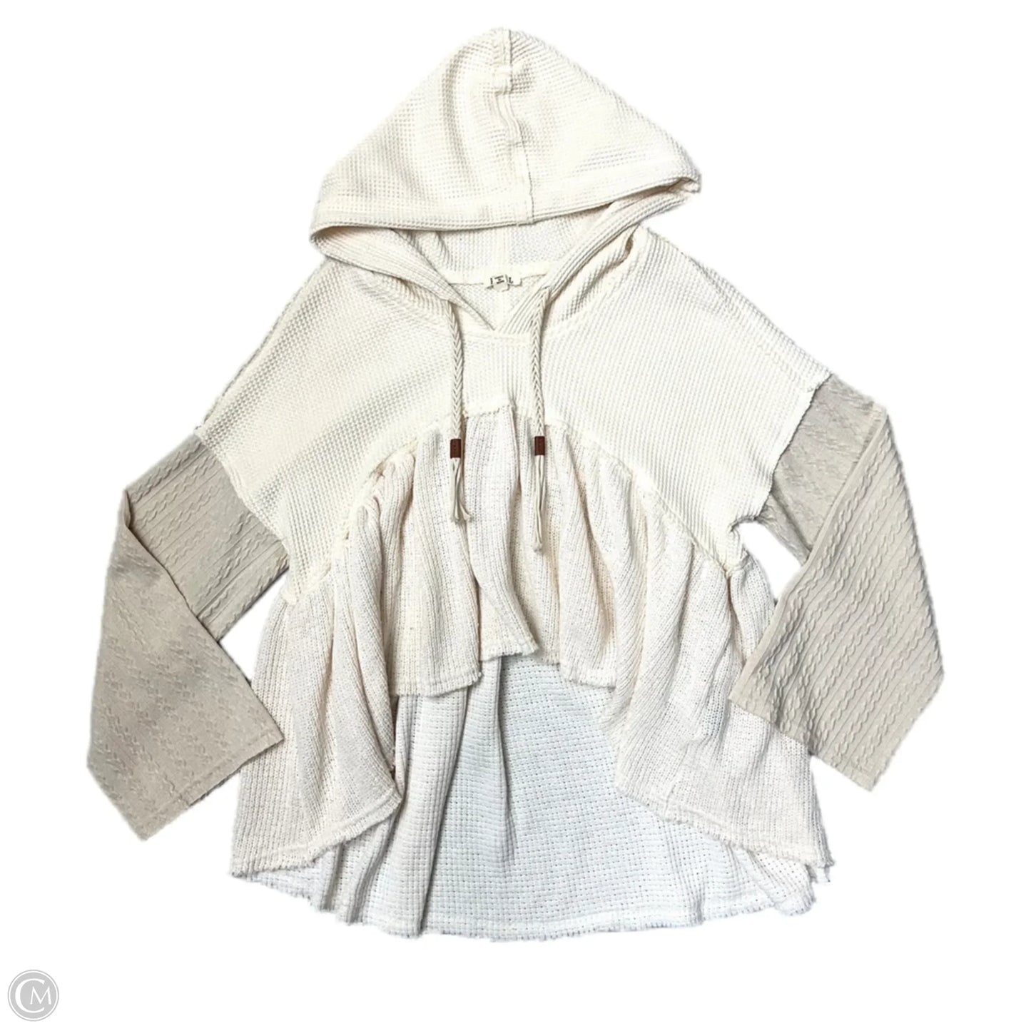 Sweatshirt Hoodie By Pol In Cream, Size: S