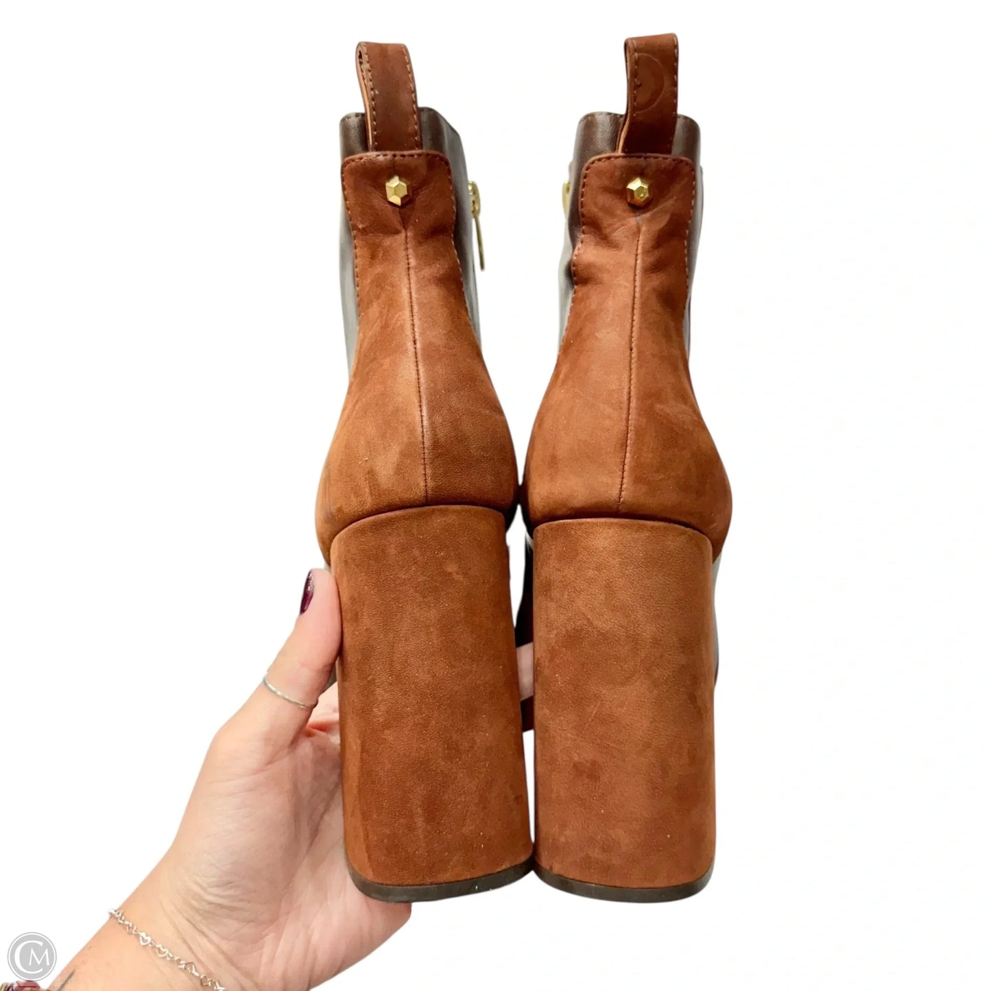 Boots Ankle Heels By Vince Camuto In Brown, Size: 9.5