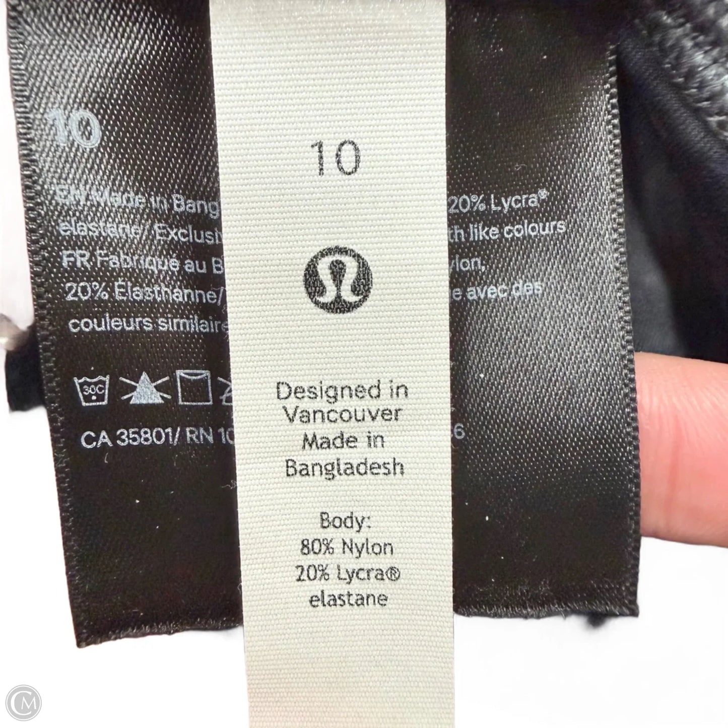 Athletic Leggings By Lululemon In Black & Grey, Size: M