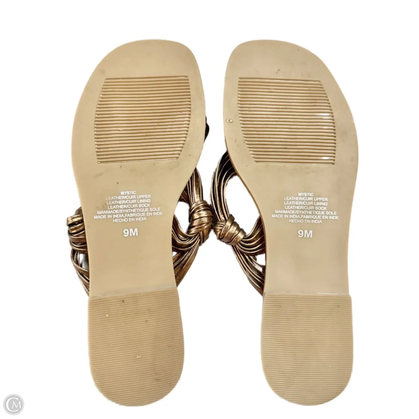 Sandals Flats By Anthropologie In Brown & Gold, Size: 9