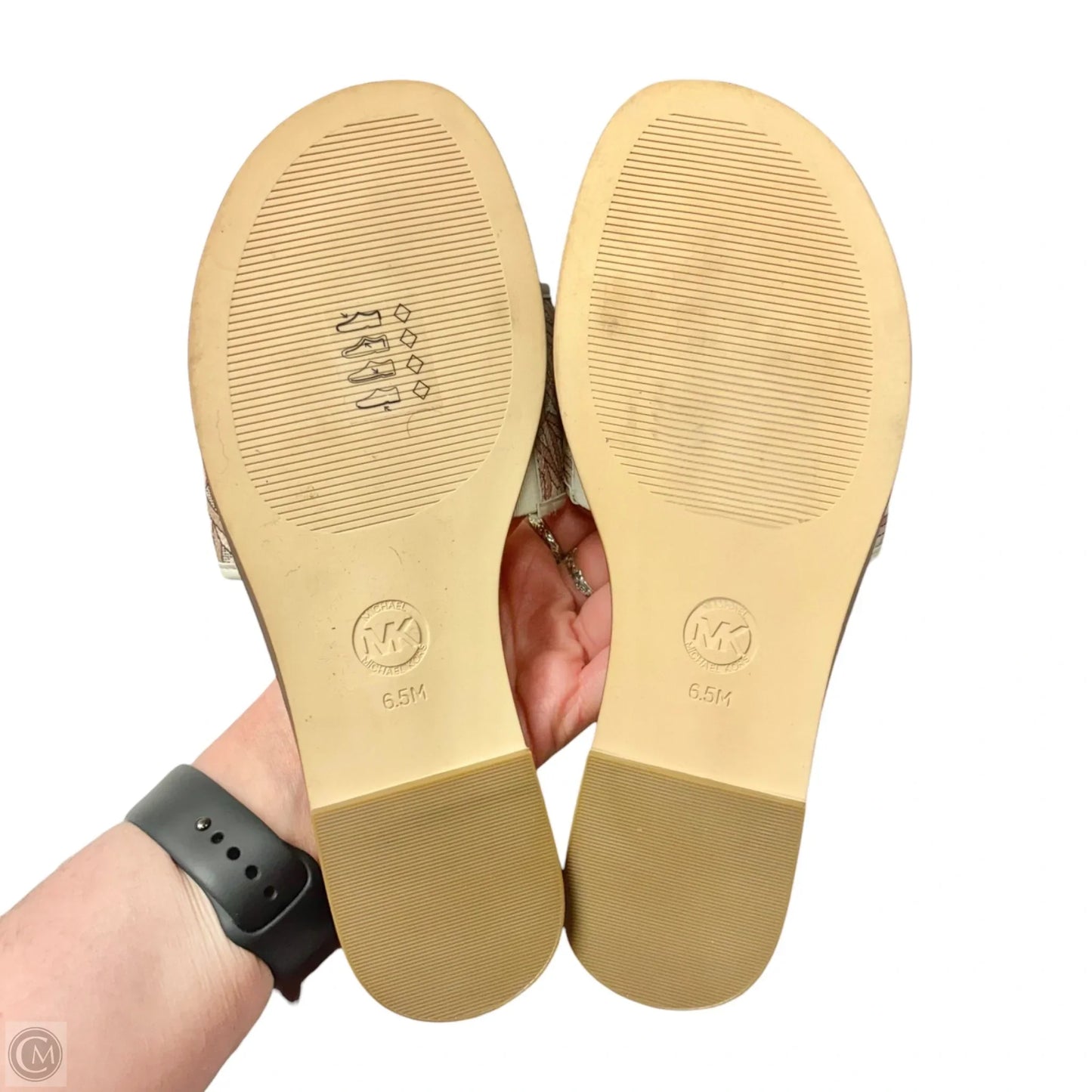 Sandals Flats By Michael By Michael Kors In Pink & Tan, Size: 6.5