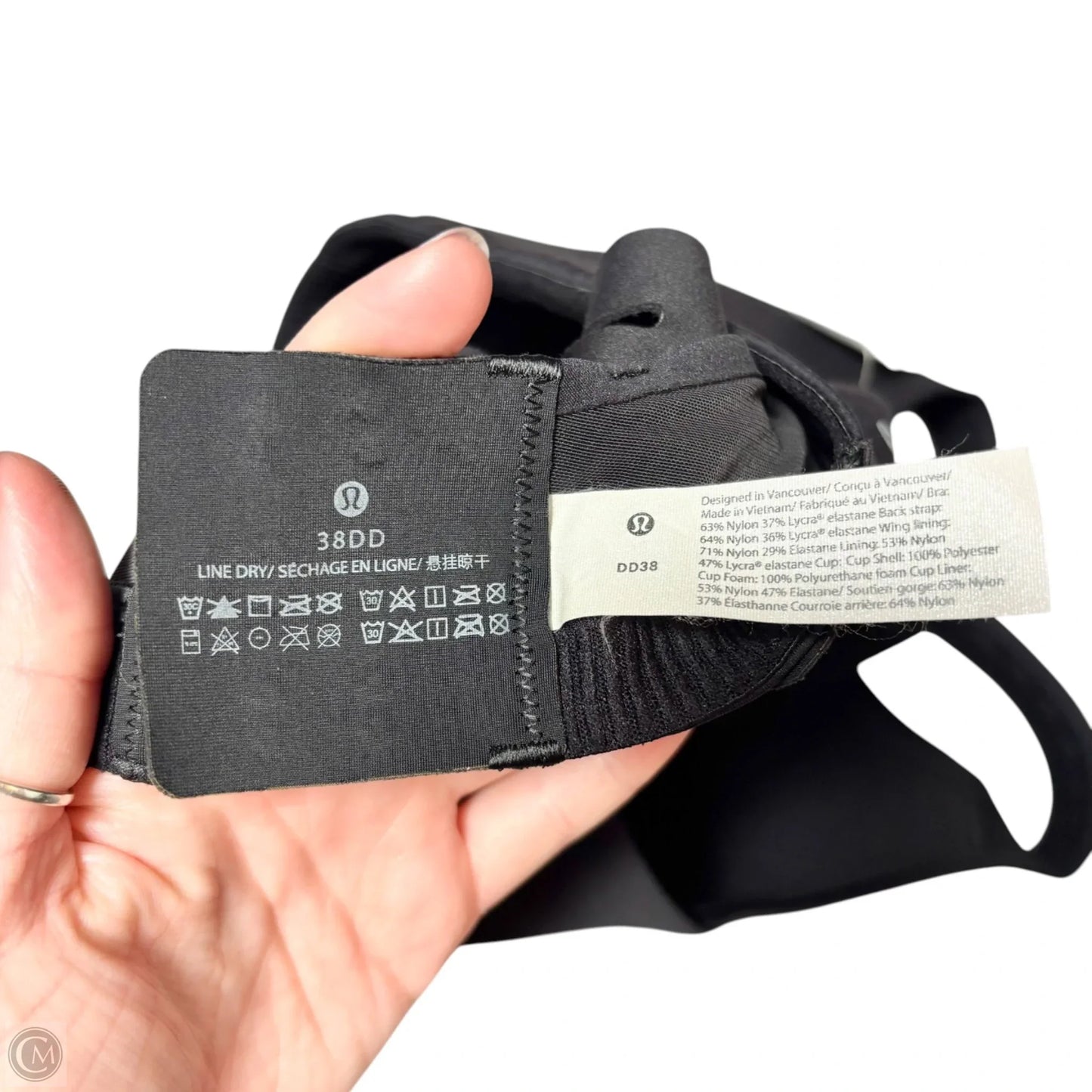 Athletic Bra By Lululemon In Black, Size: Xl