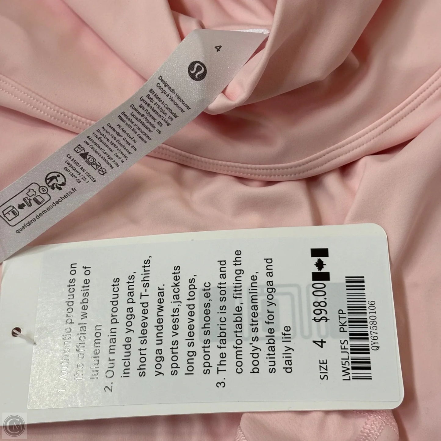 Athletic Shorts By Lululemon In Pink, Size: 4