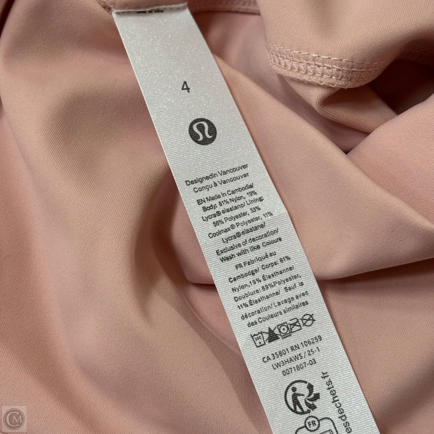 Athletic Shorts By Lululemon In Pink, Size: 4