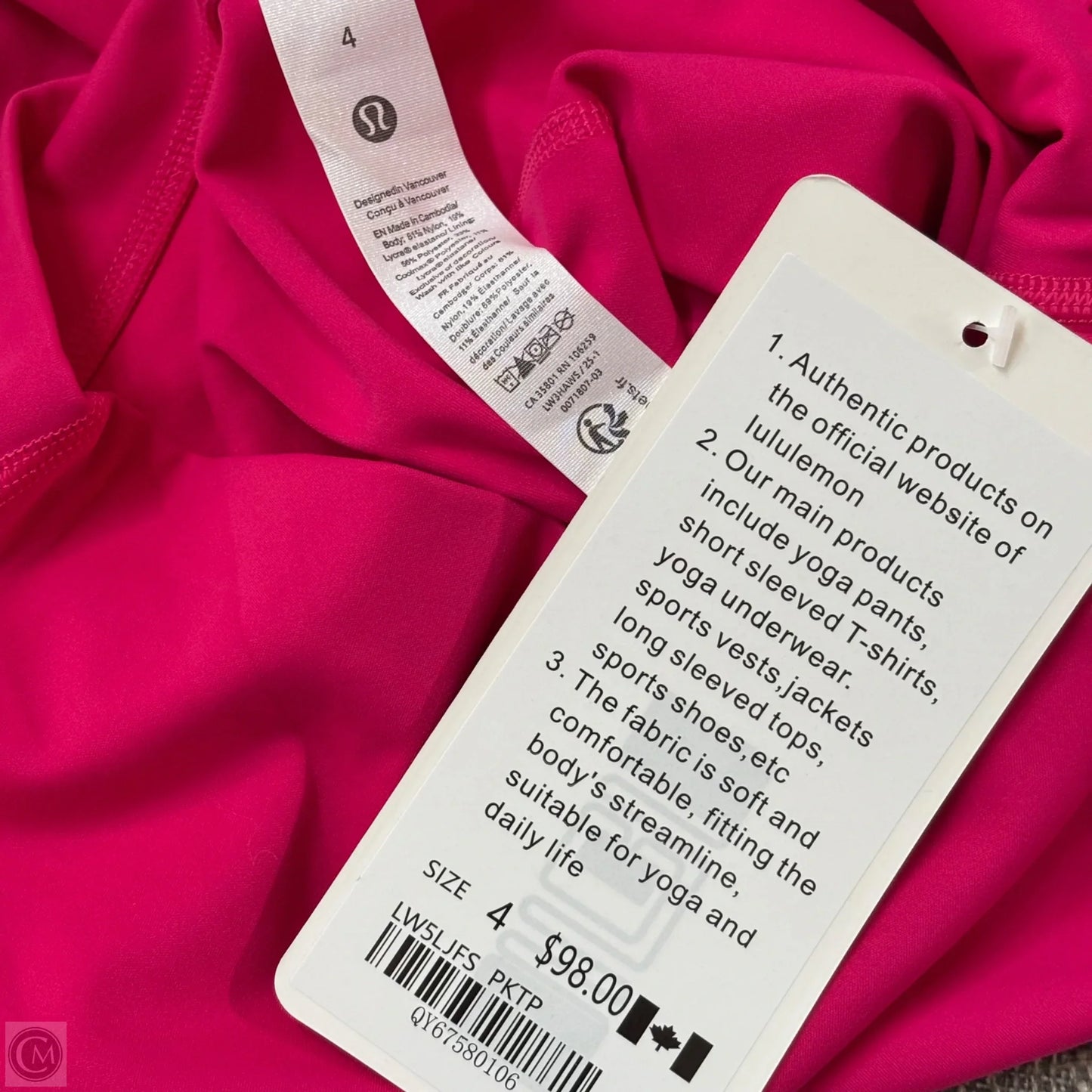 Athletic Shorts By Lululemon In Pink, Size: 4