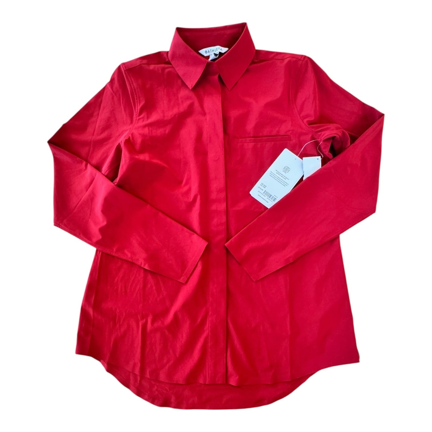 Athletic Top Ls Collar By Athleta In Red, Size:Xxs