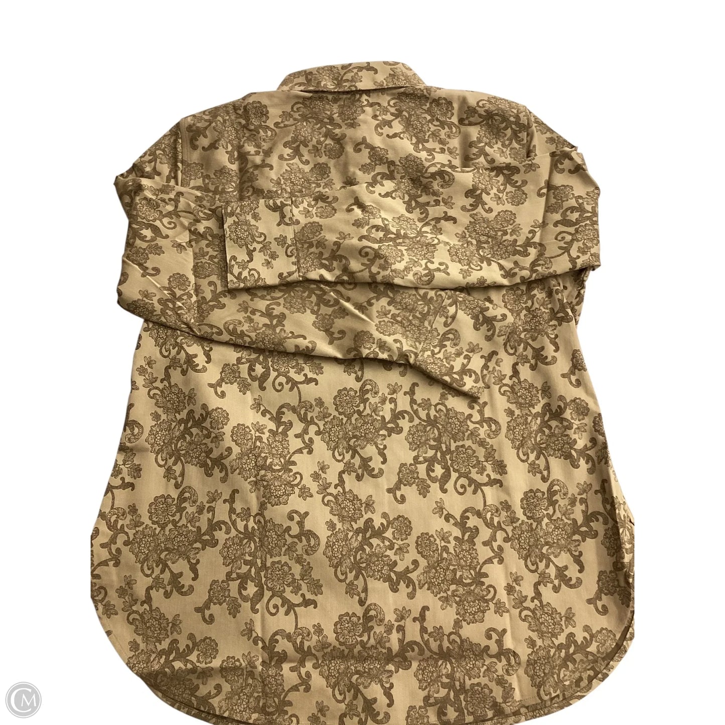 Blouse Long Sleeve By Chicos In Tan, Size: S