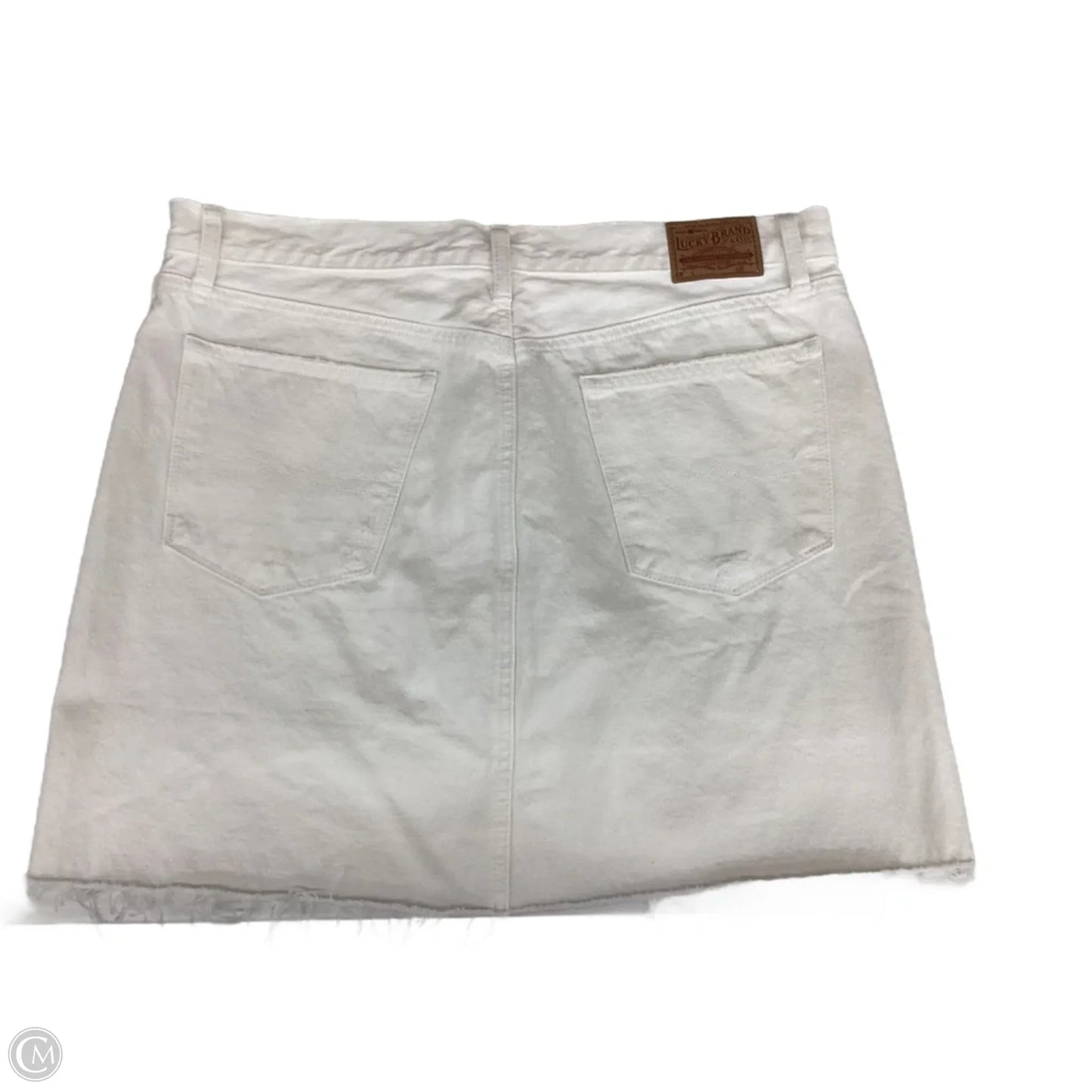 Skirt Mini & Short By Lucky Brand In White Denim, Size: 16