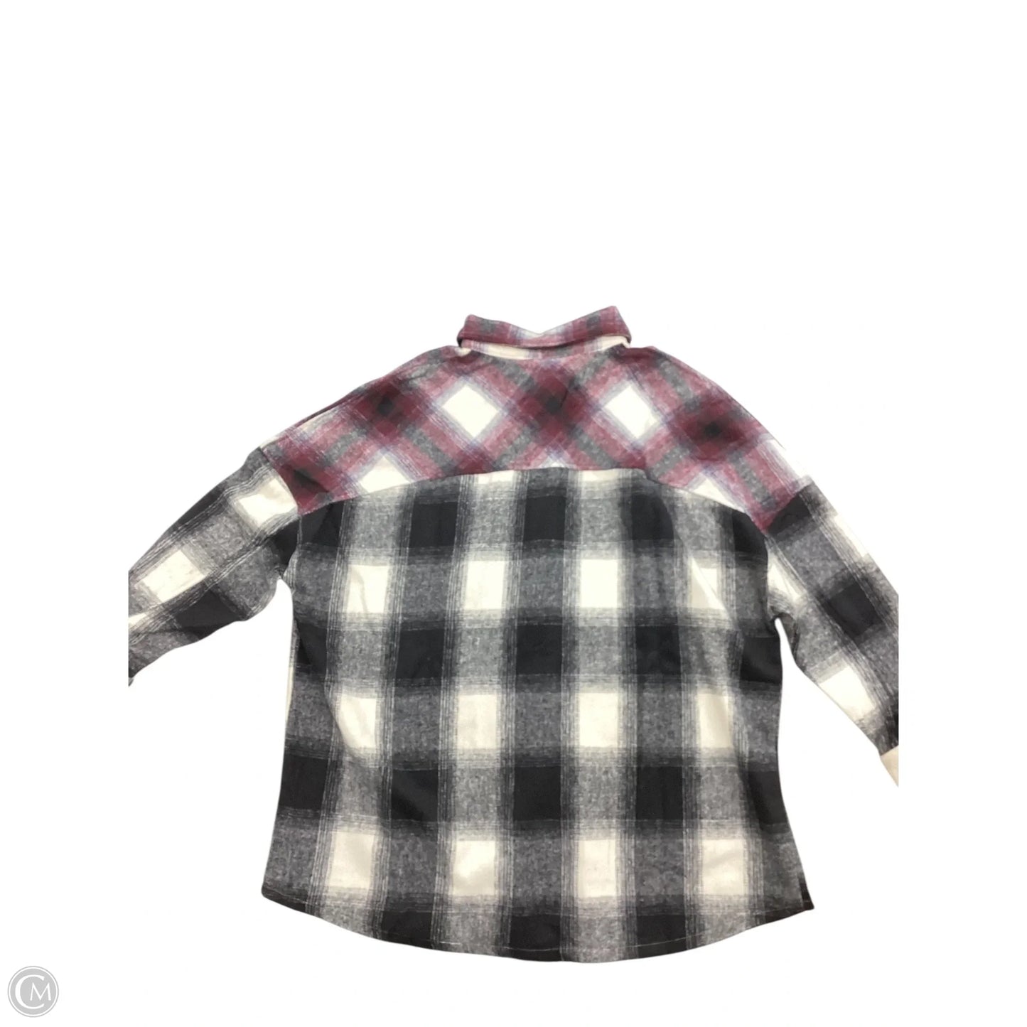 Jacket Shirt By Zenana In Plaid Pattern, Size: Xl