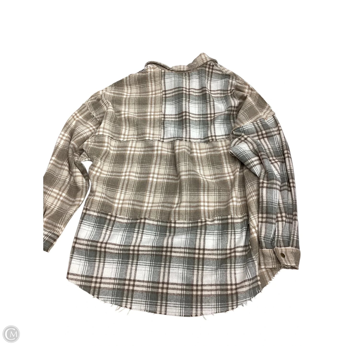 Jacket Shirt By Oli & Hali In Plaid Pattern, Size: Xl