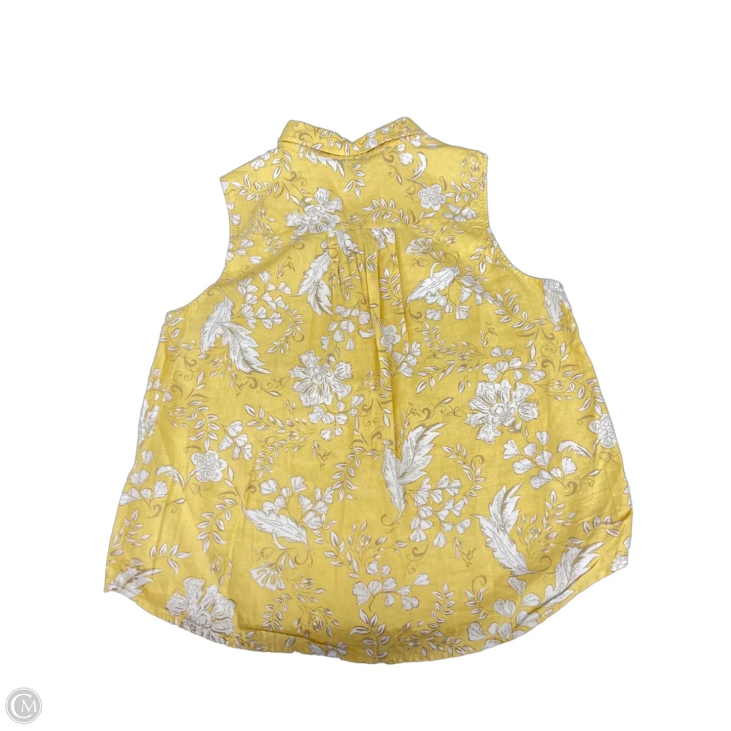 Top Sleeveless By Christopher And Banks In Yellow, Size: L