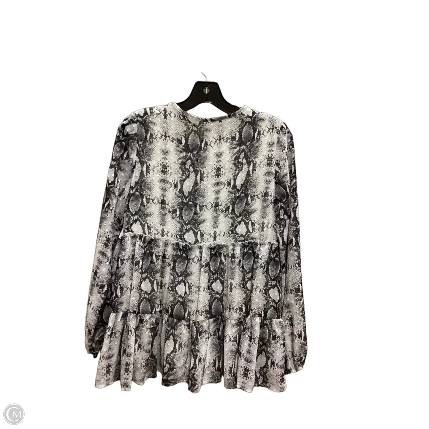 Blouse Long Sleeve By Altard State In Snakeskin Print, Size: Xs