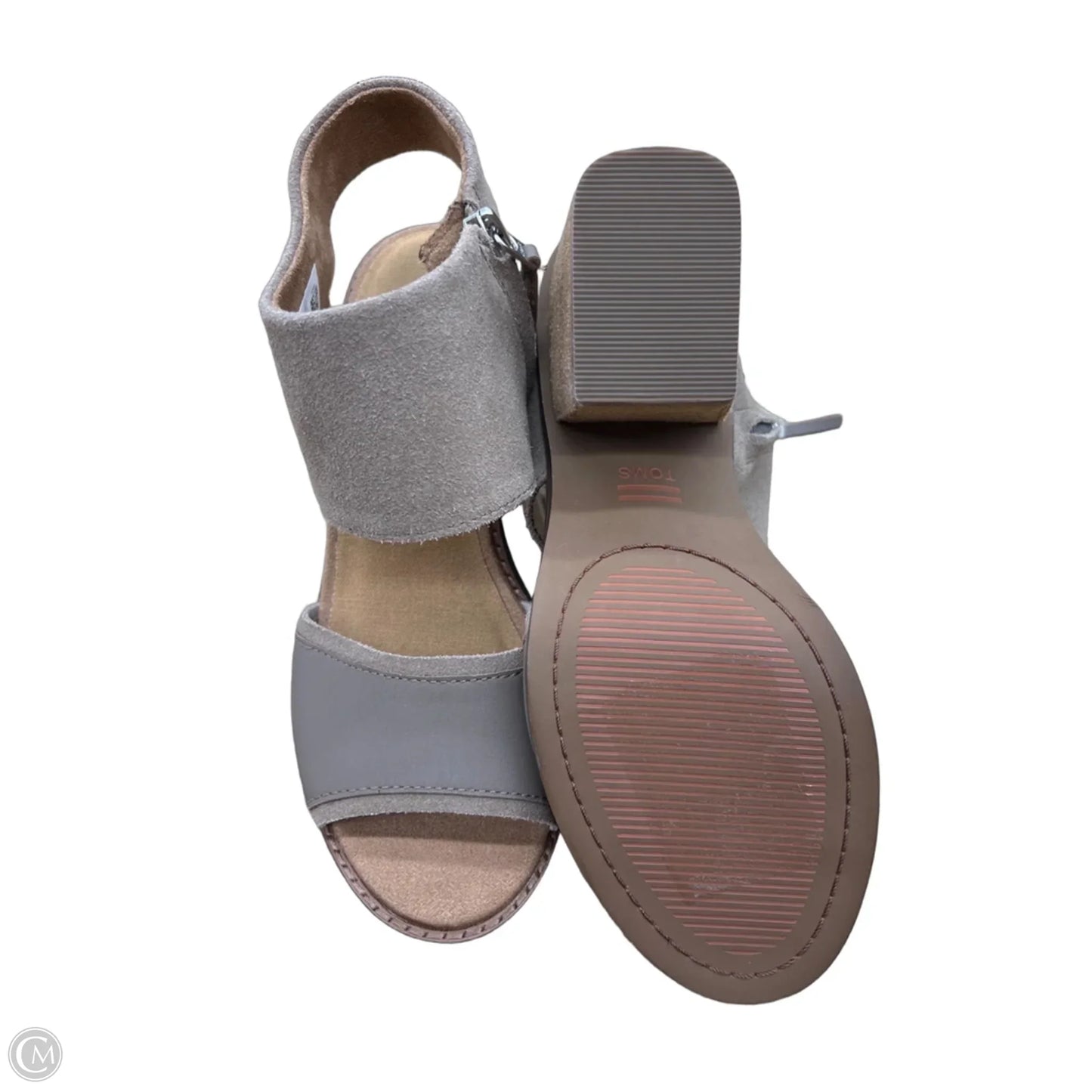 Sandals Heels Block By Toms In Taupe, Size: 6.5