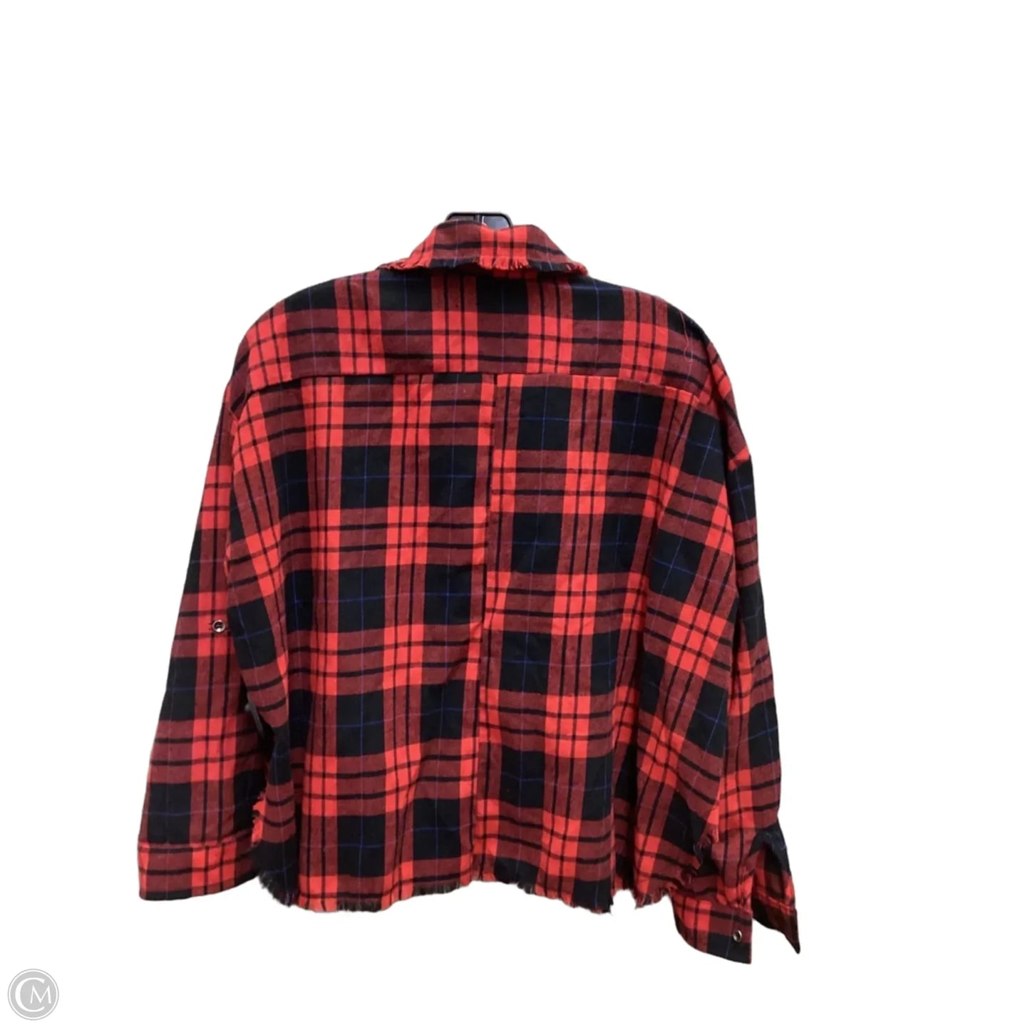 Top Long Sleeve By Hyfve In Plaid Pattern, Size: S