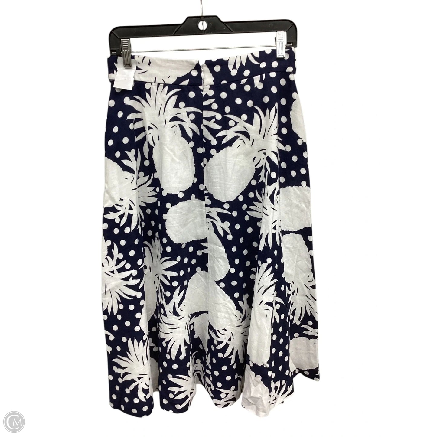 Skirt Midi By Ann Taylor In Blue & White, Size: 4