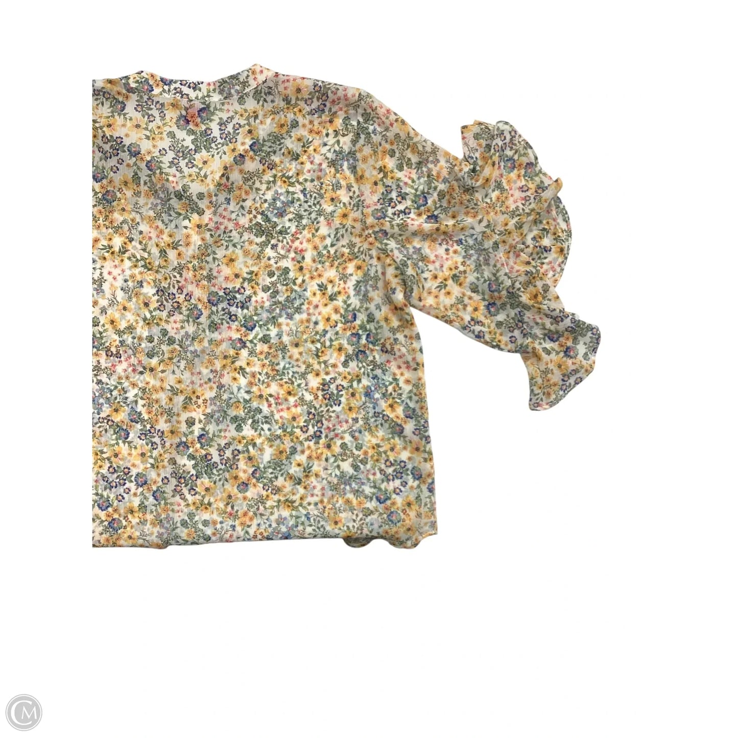 Blouse 3/4 Sleeve By Vince Camuto In Floral Print, Size: L