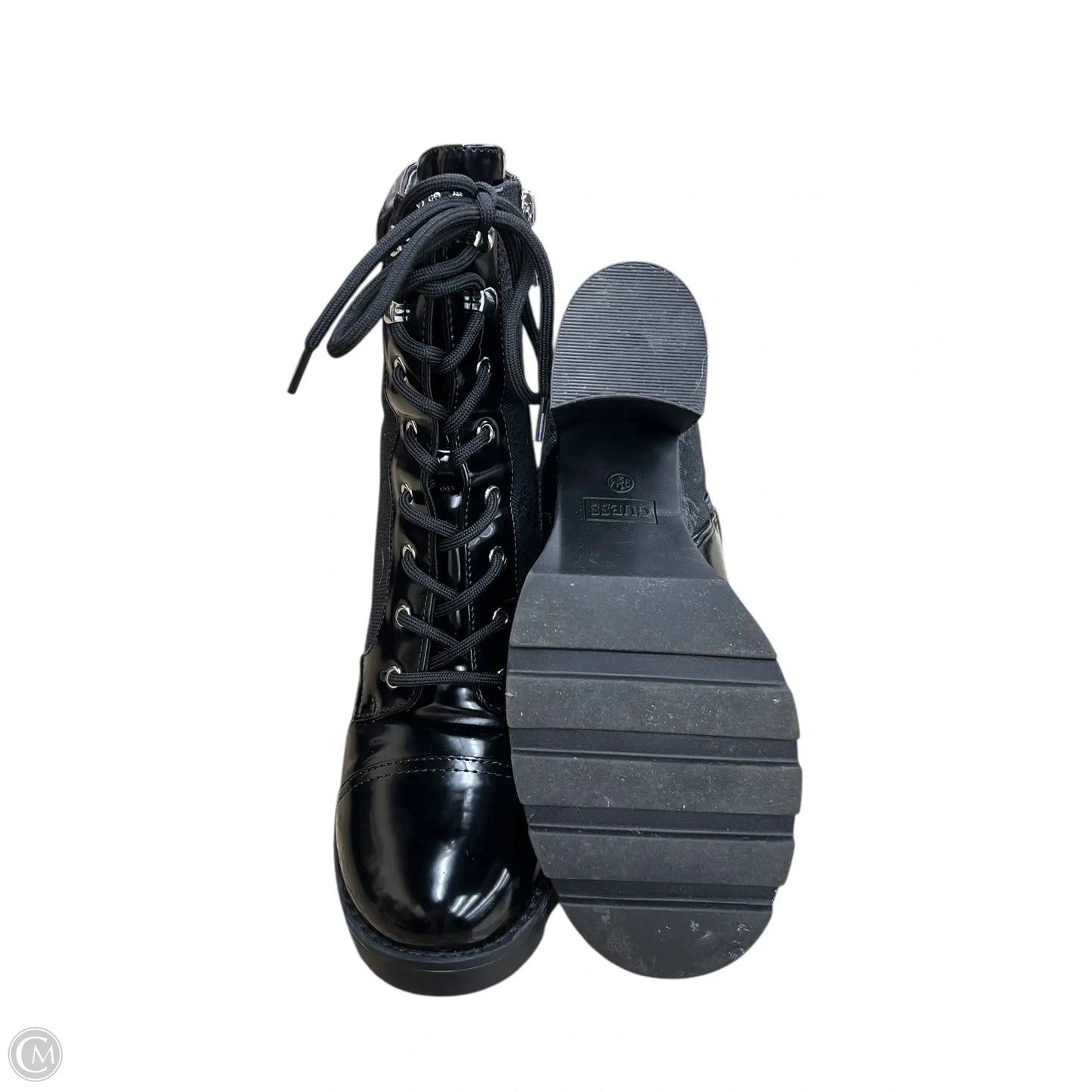 Boots Ankle Heels By Guess In Black, Size: 9.5