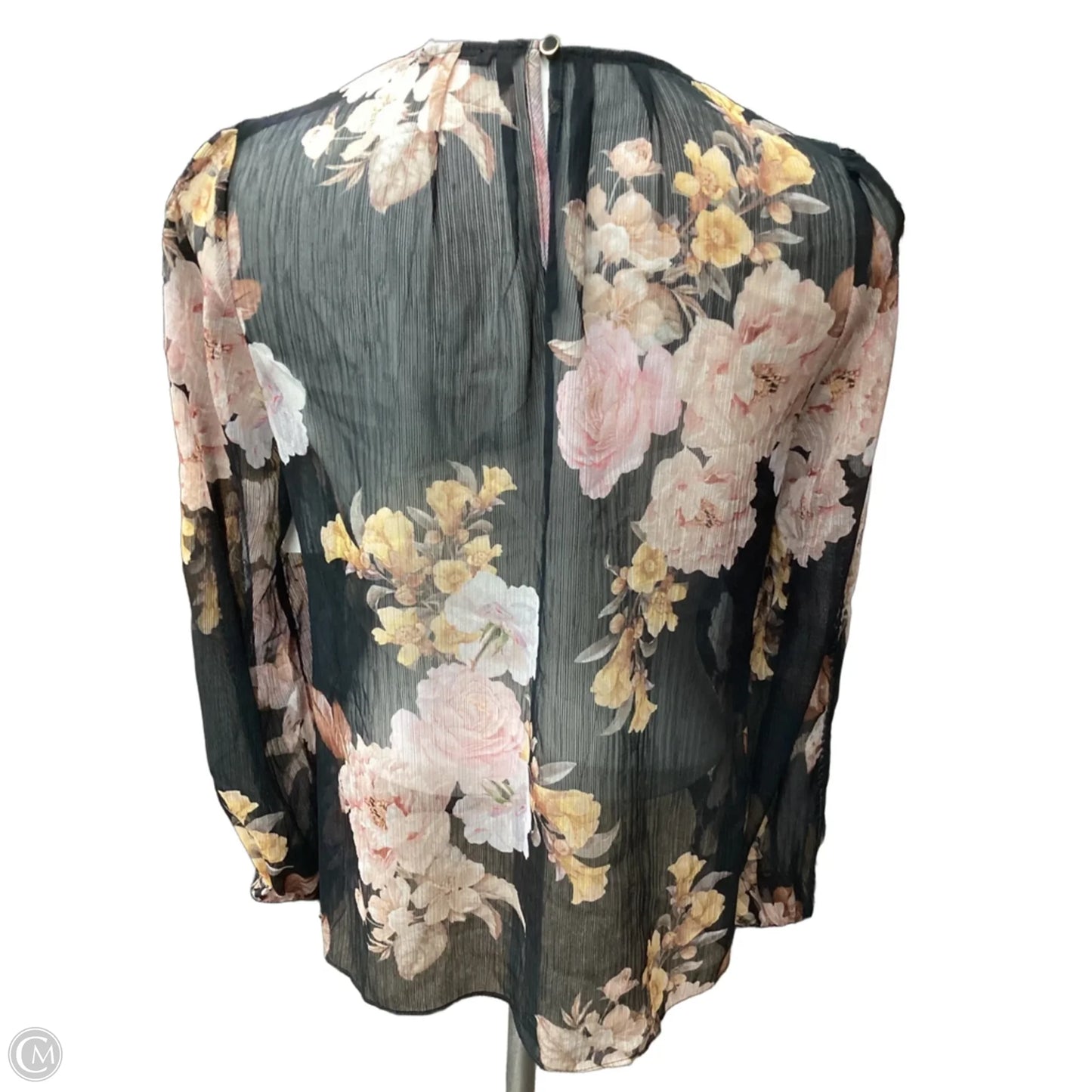 Blouse Long Sleeve By Clothes Mentor In Black, Size: 6