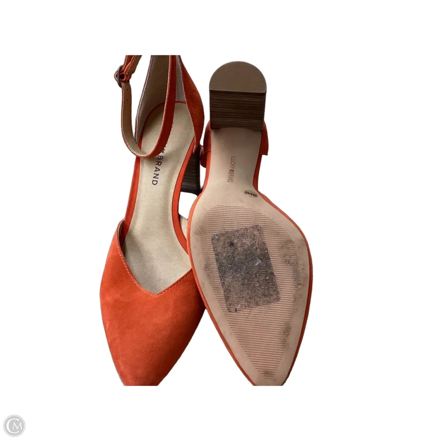 Sandals Heels Block By Lucky Brand In Orange, Size: 9