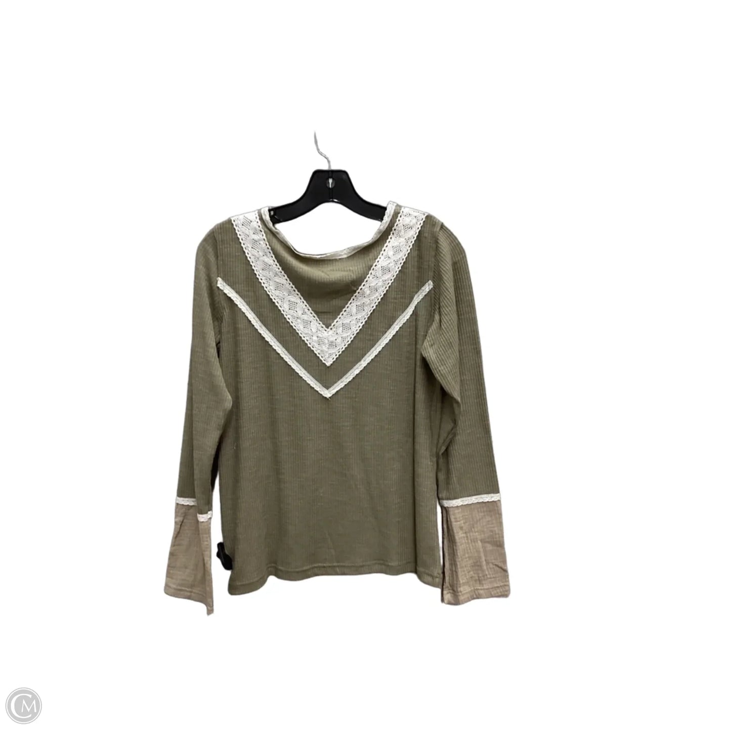 Top Long Sleeve By Pol In Green, Size: M