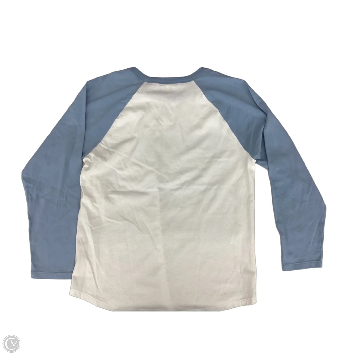 Top Long Sleeve By Frame In Blue & White, Size: S
