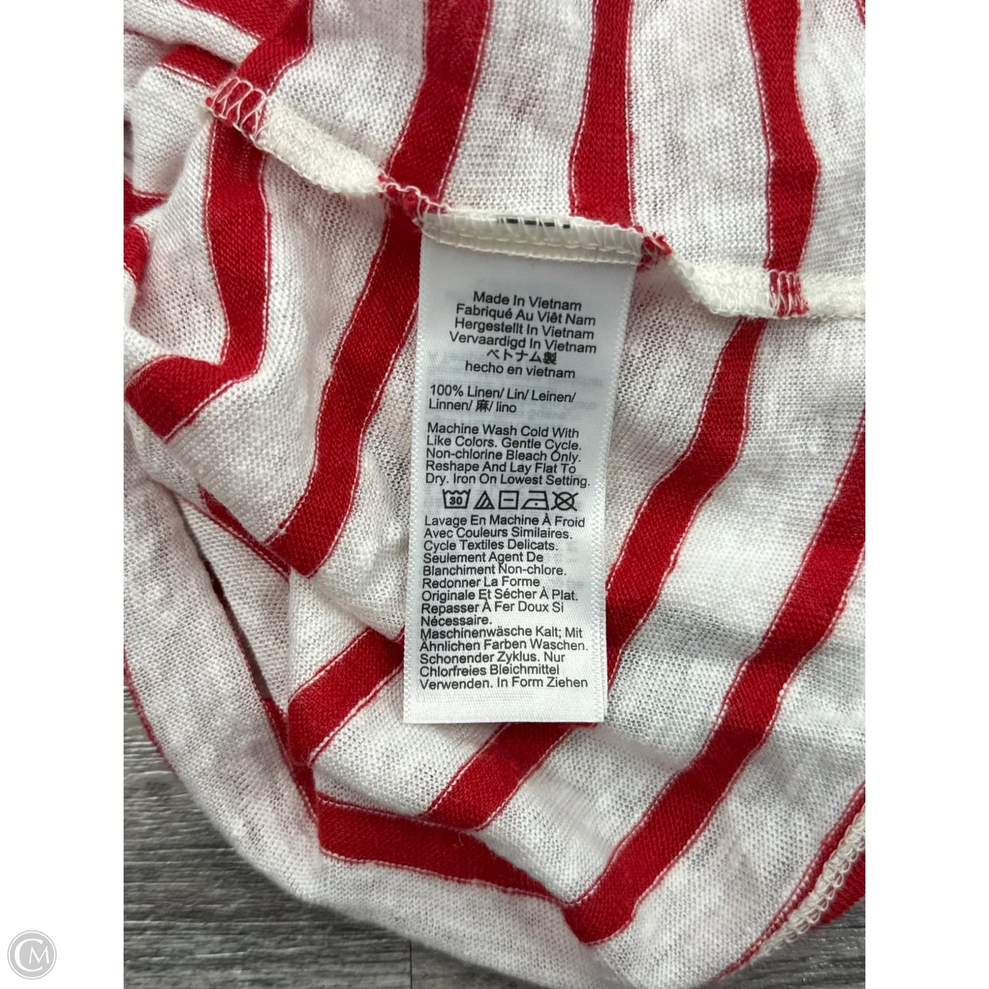 Top Short Sleeve By J. Crew In Red & White, Size: L