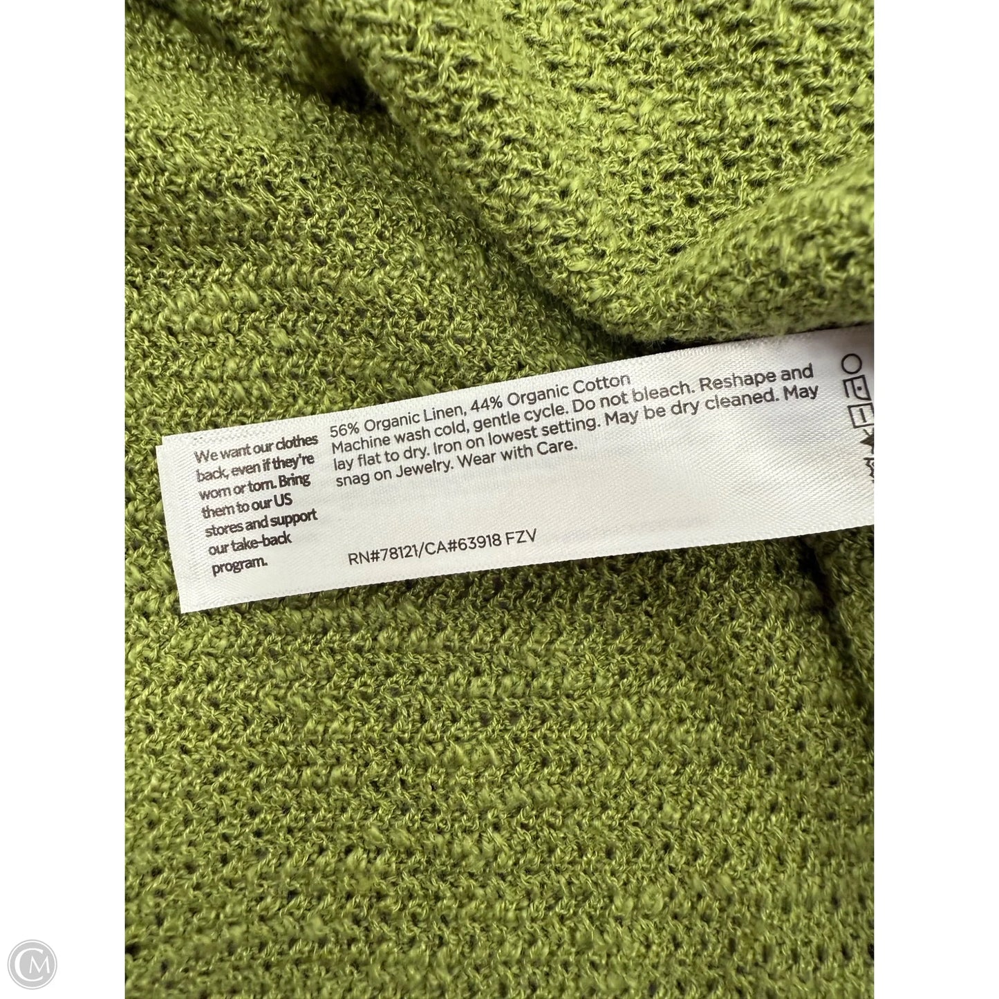 Top Short Sleeve By Eileen Fisher In Green, Size: Xs