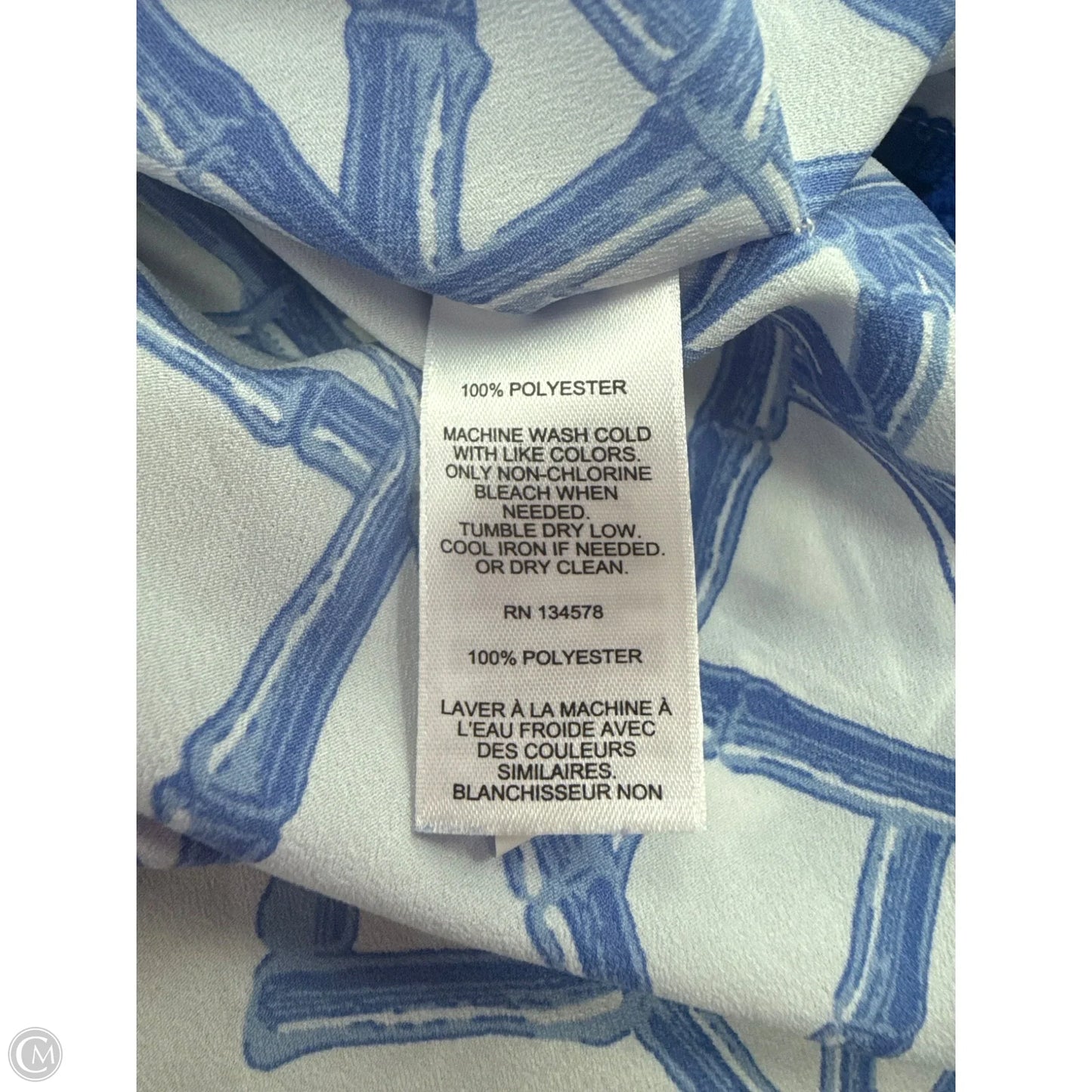 Tunic Short Sleeve By Vineyard Vines In Blue & White, Size: M