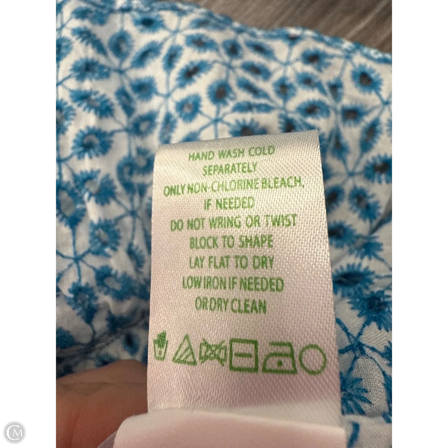 Top 3/4 Sleeve Designer By Lilly Pulitzer In Blue & White, Size: Xs