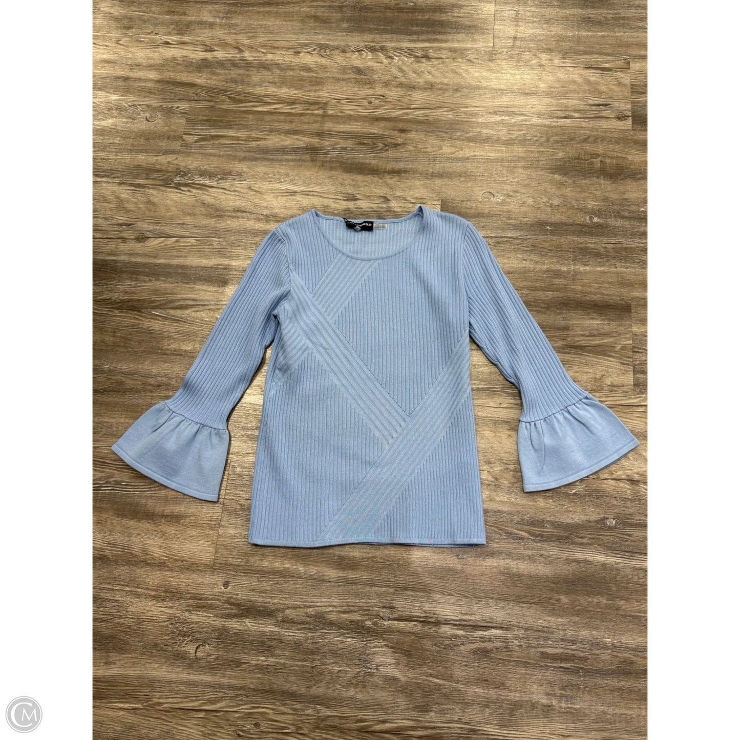 Top Long Sleeve Designer By Karl Lagerfeld In Blue, Size: S