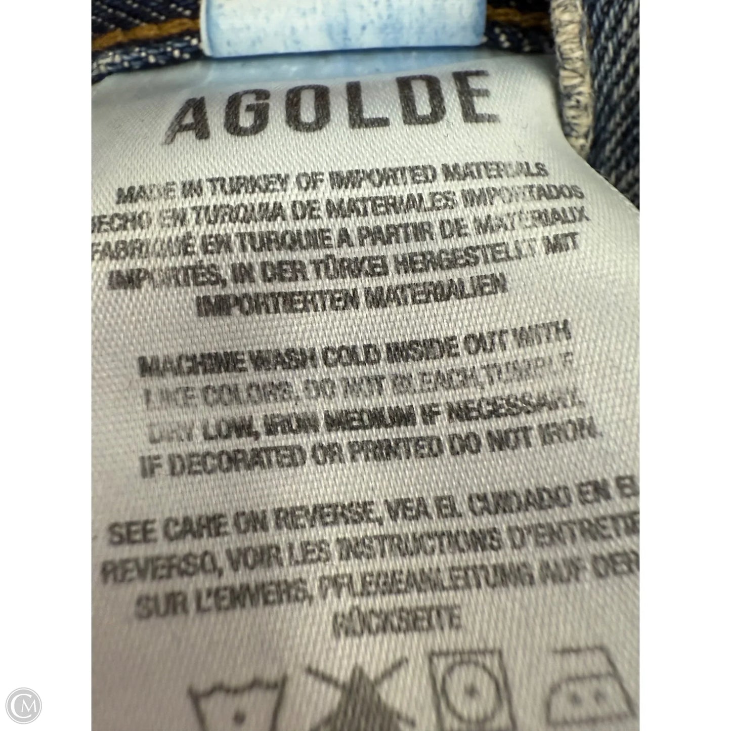 Jeans Cropped By Agolde In Blue Denim, Size: 4