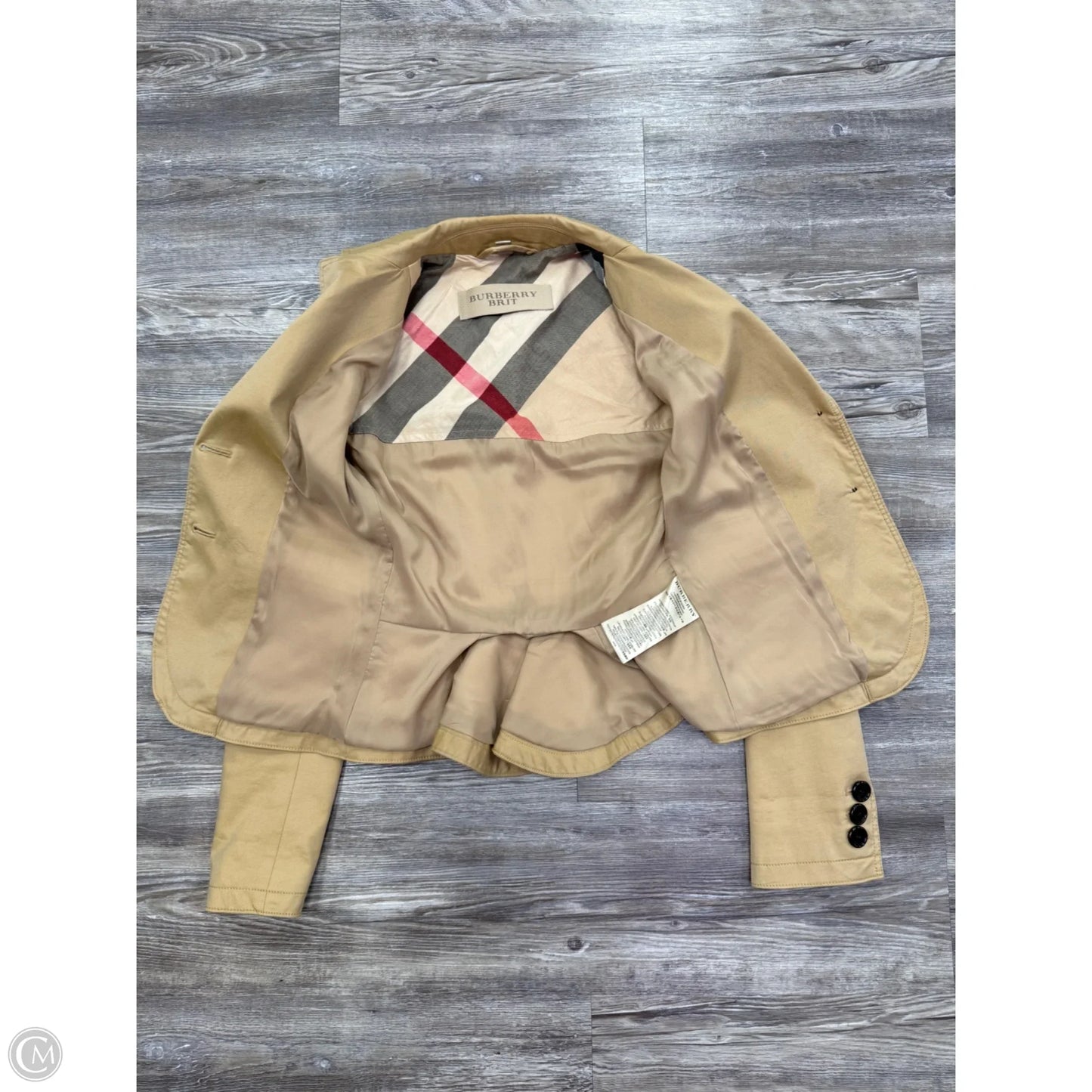Jacket Luxury Designer By Burberry In Tan, Size: 2