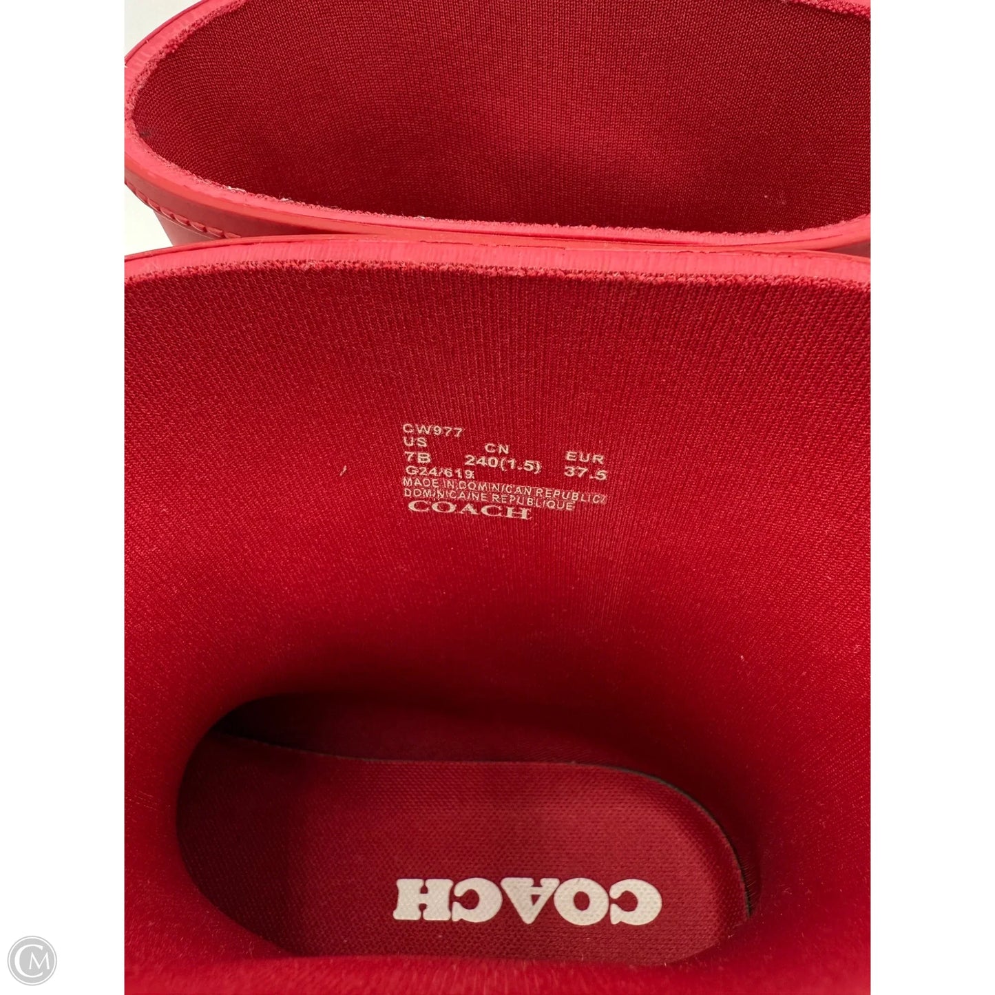 Boots Designer By Coach In Red, Size: 7