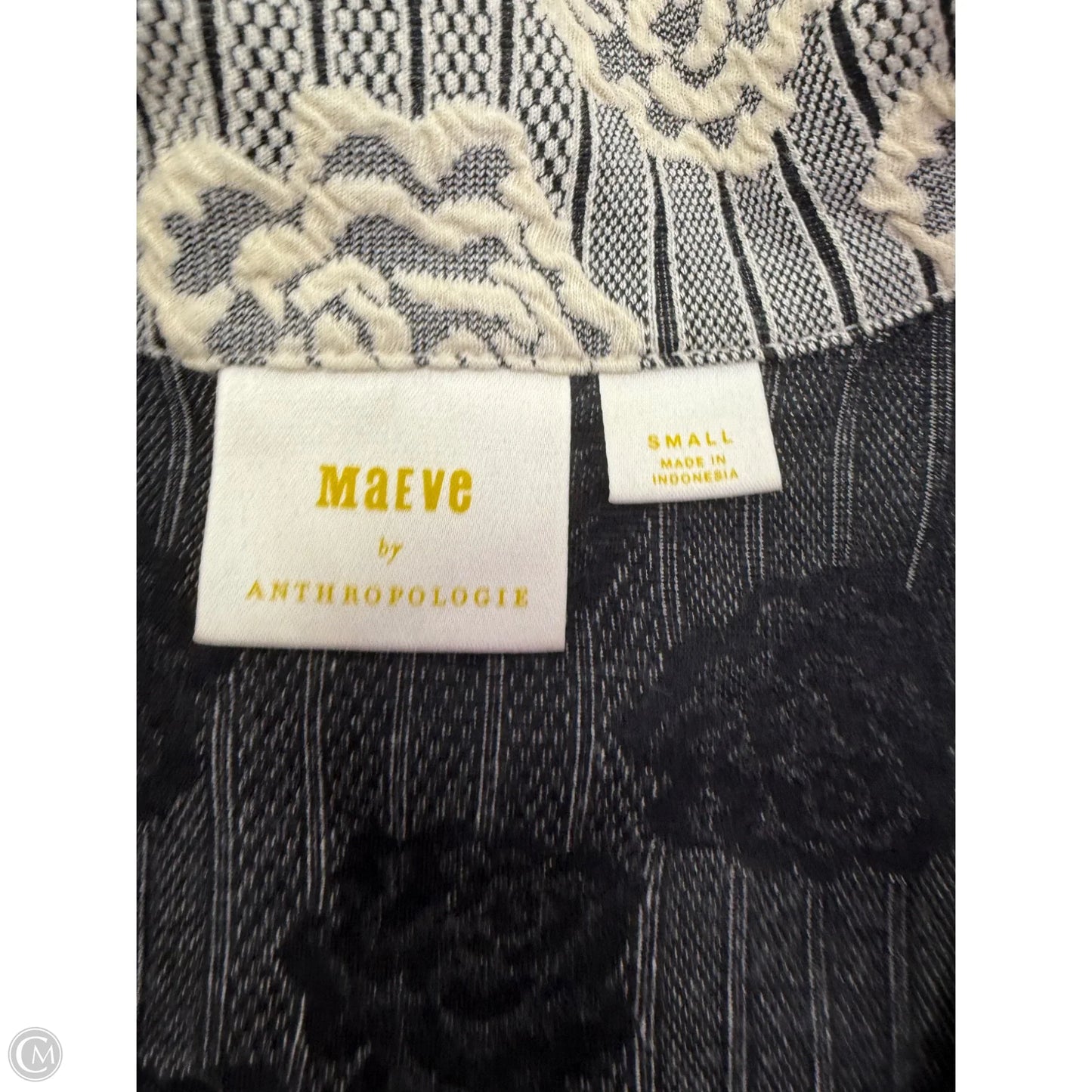 Top Short Sleeve By Maeve In Black & Cream, Size: S