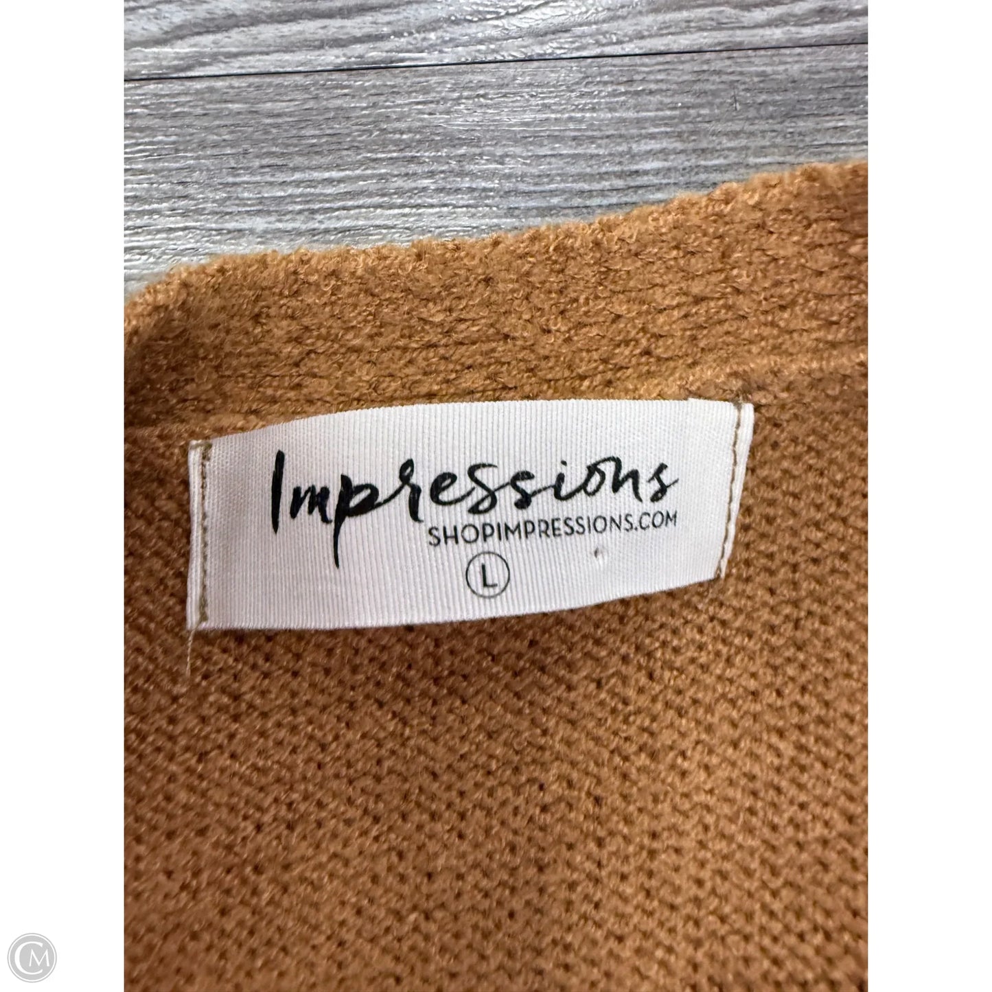 Cardigan By Impressions In Tan, Size: L