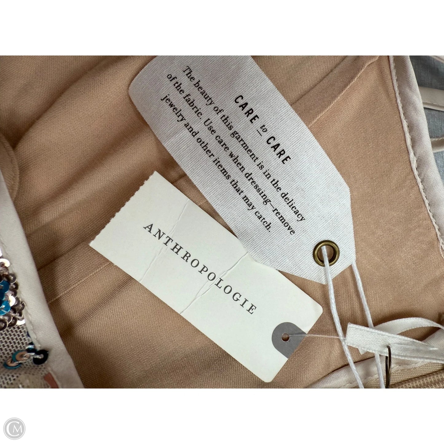 Dress Party Short By Anthropologie In Beige, Size: 14