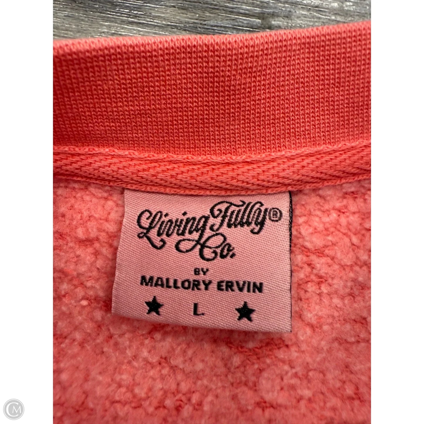 Sweatshirt Crewneck By Living Fully In Coral, Size: L