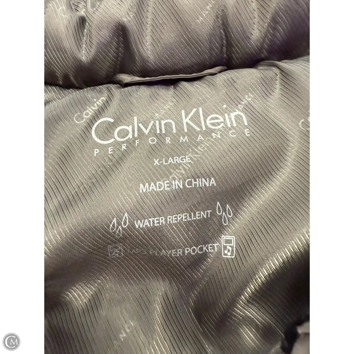 Vest Puffer & Quilted By Calvin Klein Performance In Grey, Size: Xl