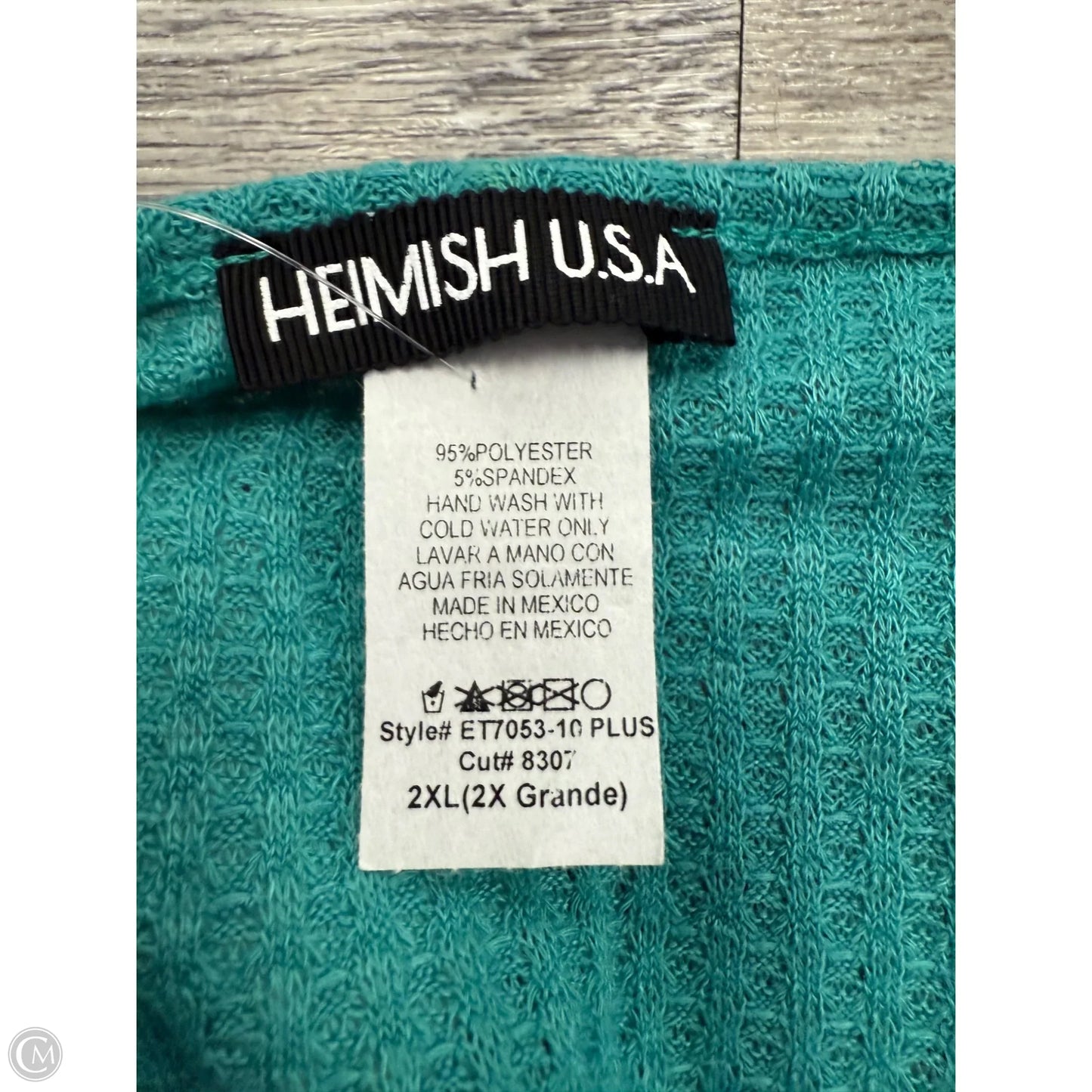 Top Short Sleeve By Heimish Usa In Teal, Size: 2x