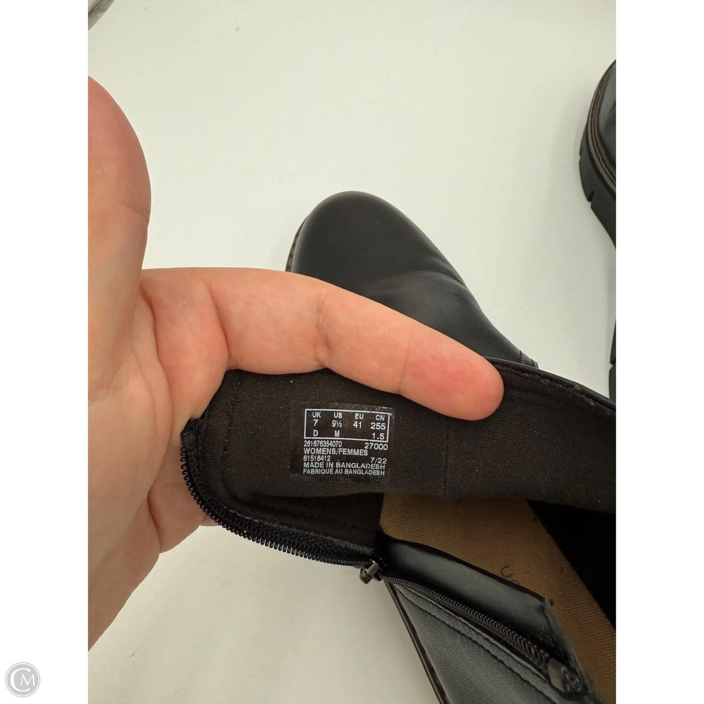 Boots Ankle Heels By Clarks In Black, Size: 9.5