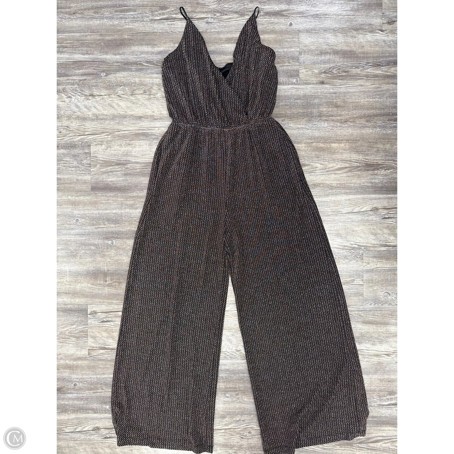 Jumpsuit By Chelsea 28 In Black & Gold, Size: 10