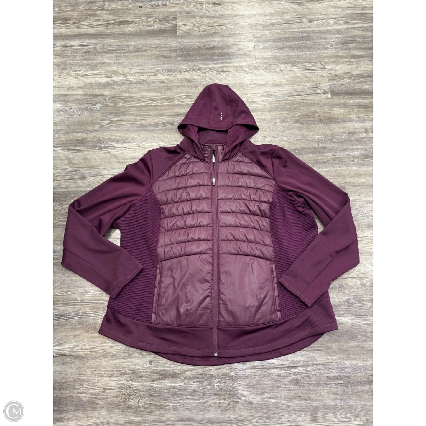Jacket Fleece By Tek Gear In Purple, Size: 3x
